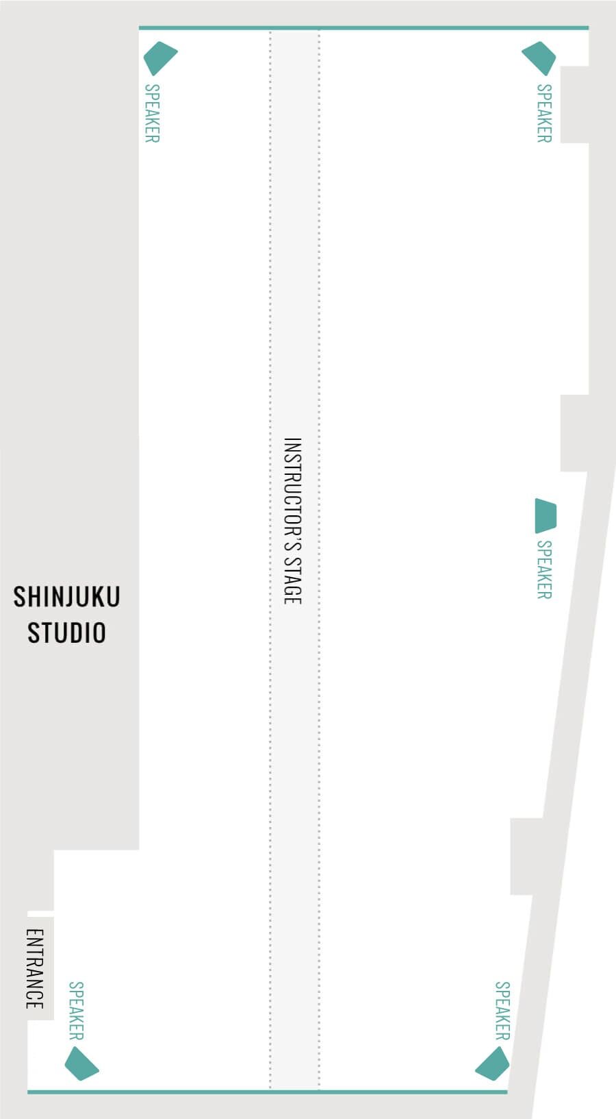 ボクシングフィットネスジムノア 新宿スタジオフロアマップ