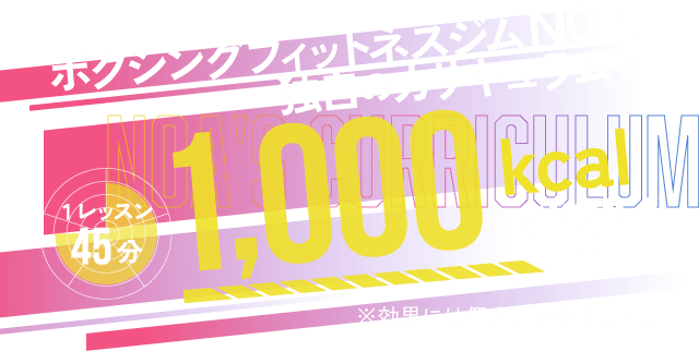 Noa's Curriculum 独自のカリキュラムで1,000kcal消費!※効果には個人差があります。